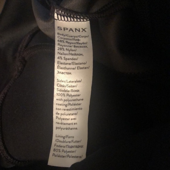 Spanx Faux Leather Panel Legging Sz. L Black Ponte Pant Casual Stretch Winter - Picture 7 of 8